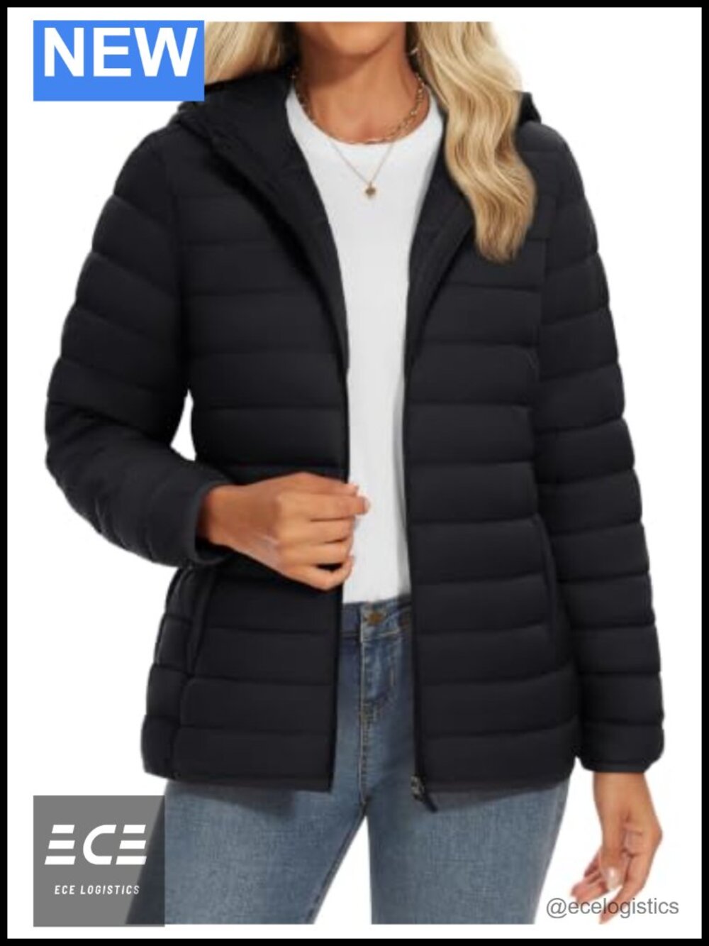 Women's Quilted Puffer Jacket Hooded Lightweight Warm Winter Coat